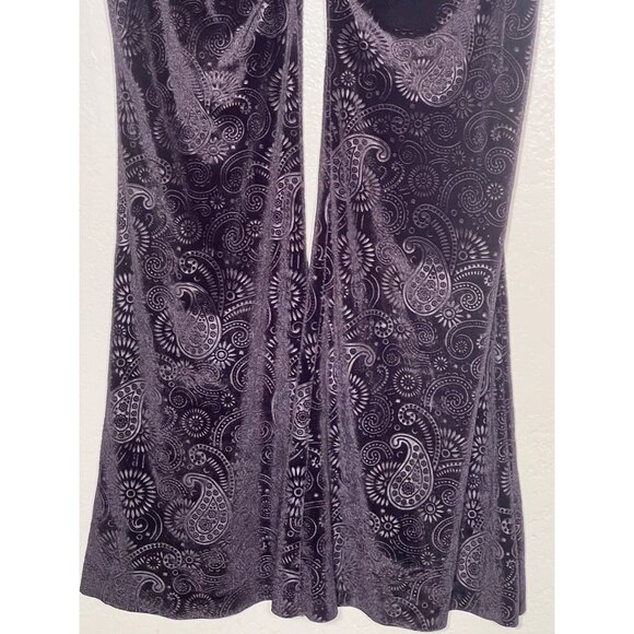 NWOT Pretty Attitude XL Black Velvet Burn Out Paisley Flare Witchy Gothic - Picture 13 of 14